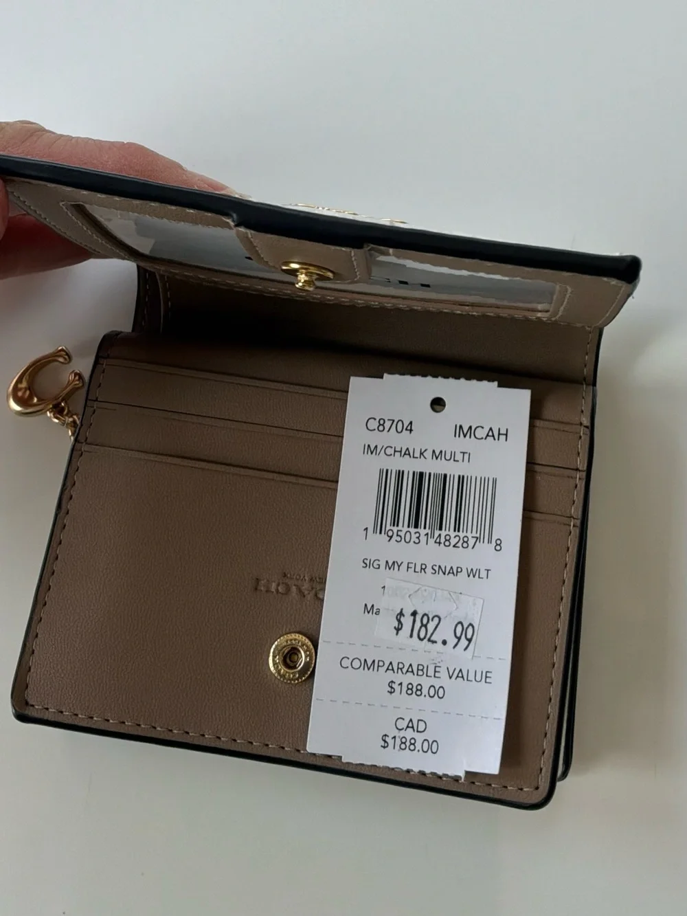 Coach NWT Signature Mystical Floral Snap Wallet C8704